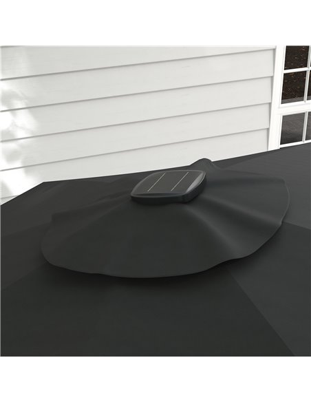 Outsunny 3(m) Adjustable Cantilever Parasol with Base, Solar LED Lights, Dark Grey 84D-110V03CG - pic 55204 | FastDaddyshop