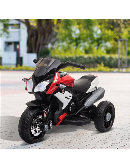 HOMCOM Kids 6V Battery Steel Enforced Motorcycle Ride On Trike Red - pic 5524 | FastDaddyshop