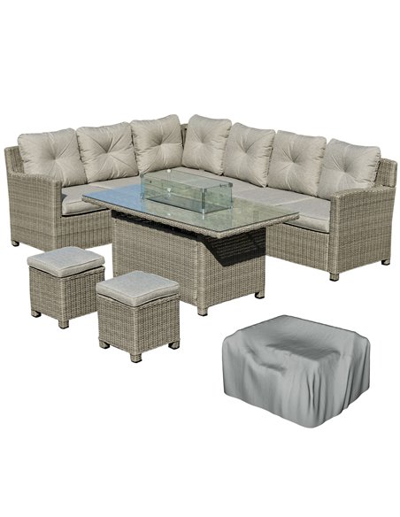 Outsunny 8-Seater Outdoor PE Rattan Sofa Set, Brown 860-170 - pic 55251 | FastDaddyshop