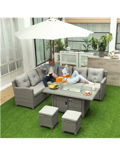 Outsunny 8-Seater Outdoor PE Rattan Sofa Set, Brown 860-170 2
