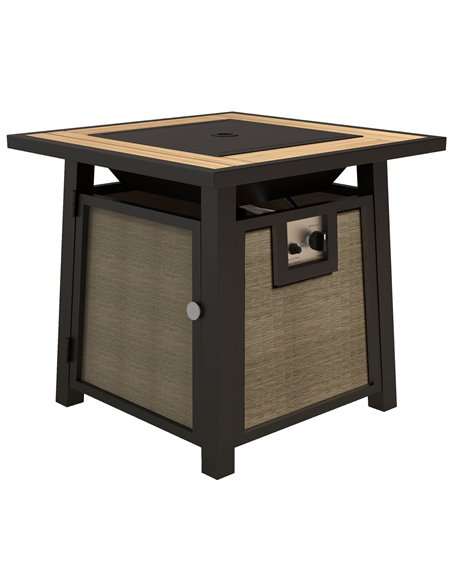 Outsunny 50,000 BTU Gas Fire Pit Table with Cover and Glass Beads, Brown 842-338V70BN - pic 55260 | FastDaddyshop