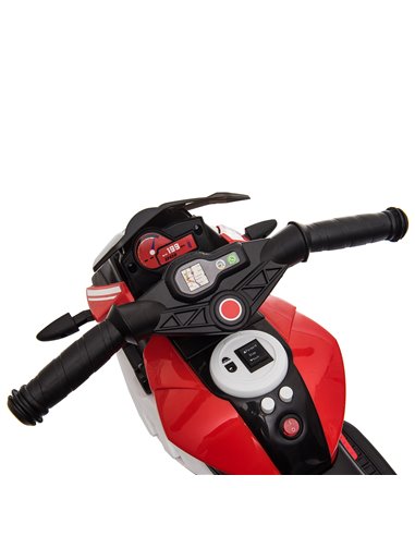 HOMCOM Kids 6V Battery Steel Enforced Motorcycle Ride On Trike Red