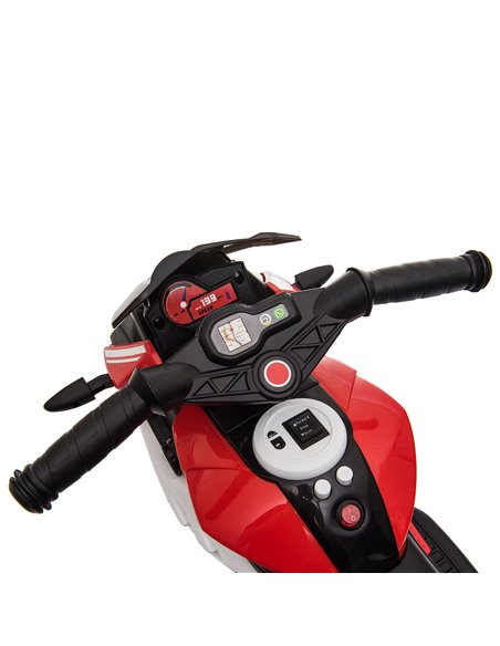 HOMCOM Kids 6V Battery Steel Enforced Motorcycle Ride On Trike Red - pic 5527 | FastDaddyshop