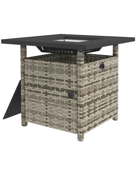 Outsunny Outdoor PE Rattan 50,000 BTU Propane Fire Pit for Garden, Mixed Grey 867-209V70GG - pic 55287 | FastDaddyshop