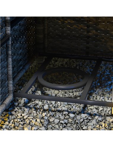 Outsunny Outdoor PE Rattan Fire Pits for Garden, 50,000 BTU Propane Fire Pit Table with Glass Wind Guard, Mixed Grey 867-209V70G