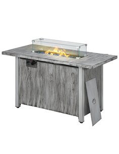 Outsunny 50,000 BTU Gas Fire Pit Table with Cover, Grey 842-345V70GY