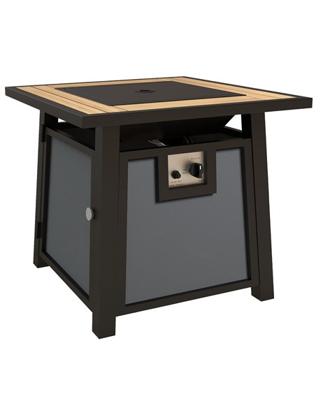 Outsunny Gas Fire Pit Table, 50,000 BTU with Protective Cover, Dark Grey 842-338V70CG - pic 55305 | FastDaddyshop