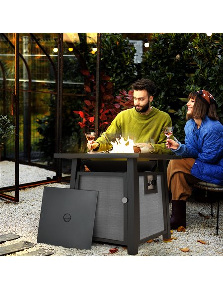 Outsunny Gas Fire Pit Table, 50,000 BTU with Protective Cover, Dark Grey 842-338V70CG - pic 55306 | FastDaddyshop