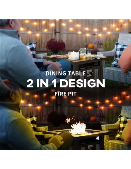Outsunny Gas Fire Pit Table, 50,000 BTU with Protective Cover and Decorative Glass Beads, Dark Grey 842-338V70CG - pic 55308 | FastDaddyshop