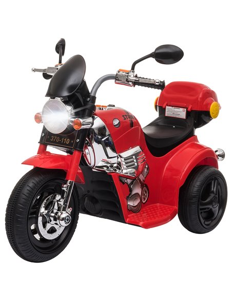 HOMCOM 6V Battery PP Kids Motorcycle Ride On Trike w/ Lights Music Horn 18 - 36 Months Red - pic 5532 | FastDaddyshop