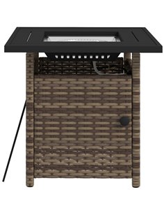 Outsunny Fire Pit Table, 72.5 x 72.5cm, 50,000 BTU with Protective Cover, Brown 867-209V70MB