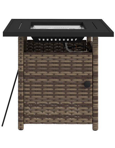 Outsunny Fire Pit Table, 72.5 x 72.5cm, 50,000 BTU with Protective Cover, Brown 867-209V70MB - pic 55332 | FastDaddyshop