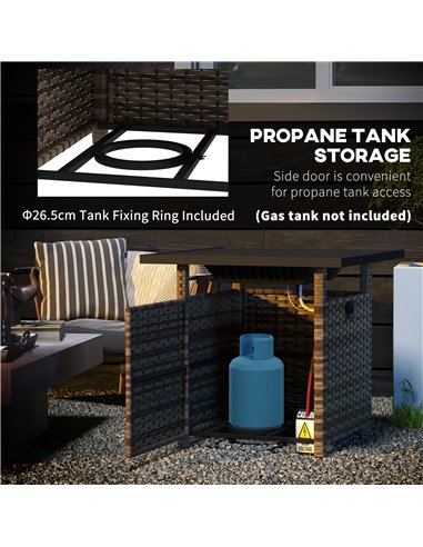 Outsunny Fire Pit Table, 72.5 x 72.5cm, 50,000 BTU, with Protective Cover, Outdoor Heating, Brown 867-209V70MB