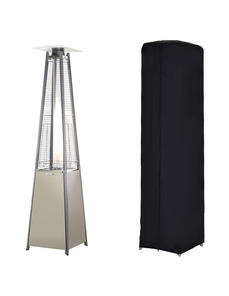 Outsunny 10.5KW Stainless Steel Outdoor Garden Patio Pyramid Heating, Silver 842-031 - pic 55350 | FastDaddyshop