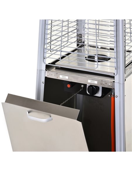 Outsunny 10.5KW Stainless Steel Outdoor Garden Patio Pyramid Heating Propane Gas Real Flame Heater Warmer Glass Tube w/ Wheels a - pic 55358 | FastDaddyshop