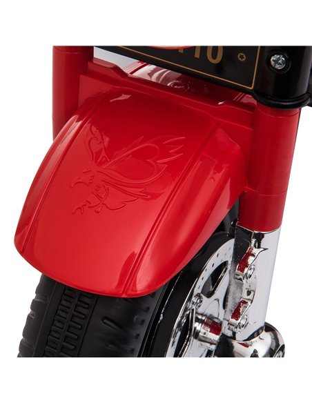 HOMCOM 6V Battery PP Kids Motorcycle Ride On Trike w/ Lights Music Horn 18 - 36 Months Red - pic 5539 | FastDaddyshop