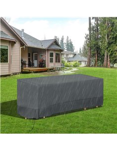 Outsunny Rectangular Furniture Cover for 3 Seater Sofa Bistro Set, Grey 84B-517V01 2