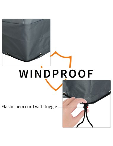 Outsunny Rectangular Patio Furniture Cover for 3 Seater Sofa Bistro Set, Water UV Resistant Protection 600D Oxford Fabric Cover,