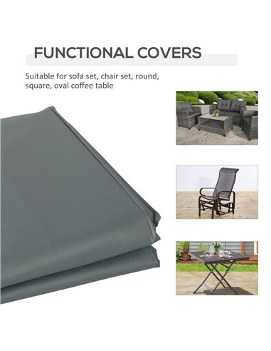 Outsunny Rectangular Patio Furniture Cover for 3 Seater Sofa Bistro Set, Water UV Resistant Protection 600D Oxford Fabric Cover,