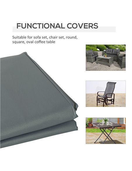 Outsunny Rectangular Patio Furniture Cover for 3 Seater Sofa Bistro Set, Water UV Resistant Protection 600D Oxford Fabric Cover, - pic 55409 | FastDaddyshop