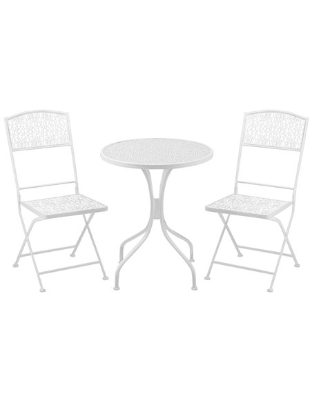 Outsunny Bistro Set for 2, Metal Folding Chairs with Round Table, White 84B-838 - pic 55431 | FastDaddyshop