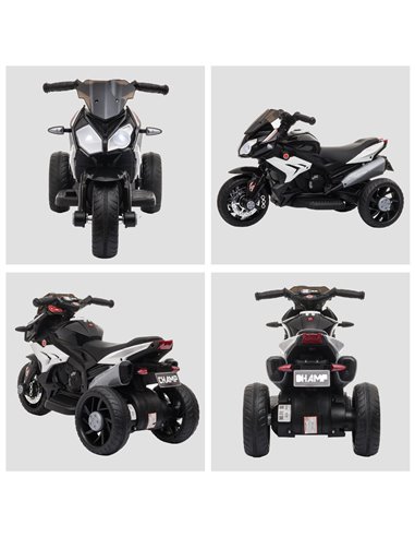 HOMCOM Kids 6V Battery Steel Enforced Motorcycle Ride On Trike Black