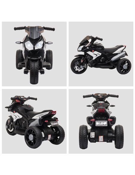 HOMCOM Kids 6V Battery Steel Enforced Motorcycle Ride On Trike Black - pic 5546 | FastDaddyshop