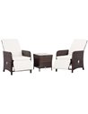 Outsunny 3 Pieces Rattan Bistro Set Balcony Furniture, Mixed Brown 863-143V70MB