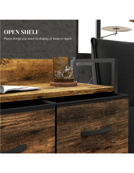 HOMCOM Bedroom Chest of Drawers, 4 Drawer Dresser Storage Organiser Unit with Foldable Drawers, Open Shelf and Steel Frame for L - pic 55543 | FastDaddyshop