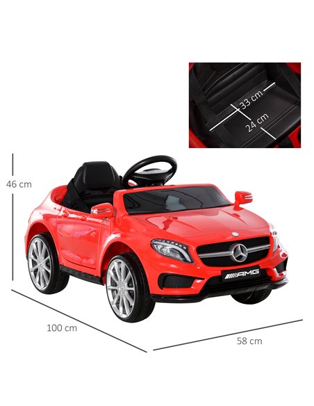 HOMCOM Compatible for 6V Kids Ride On Car Mercedes Benz GLA Licensed Toy toddler with Music Remote Control Rechargeable Headligh - pic 5556 | FastDaddyshop
