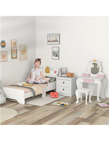ZONEKIZ Unicorn Themed Children's Bedroom Set, 3-6 Years, Multicolour 313-P013