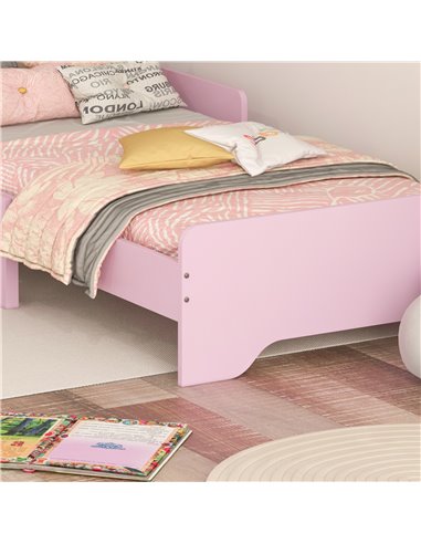 ZONEKIZ Cloud-Design Wooden Bedroom Furniture Set for Kids, Includes Dressing Table, Stool, Bed, 3-6 Years 313-P015