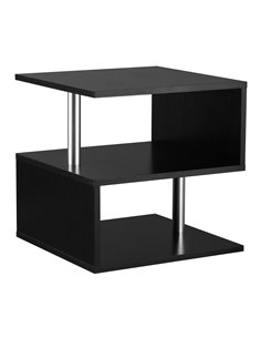HOMCOM S-Shape Coffee Table, 2-Tier Storage Shelves, Black 833-137BK