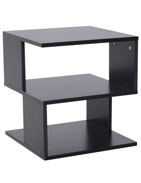 HOMCOM Contemporary Square Coffee Table with 2 Tier Storage Shelves, Black 833-619BK - pic 55656 | FastDaddyshop