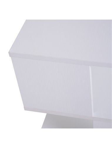 HOMCOM Modern Coffee Table, Square 2-Tier Design with Storage Shelf, for Living Room, White 833-619WT