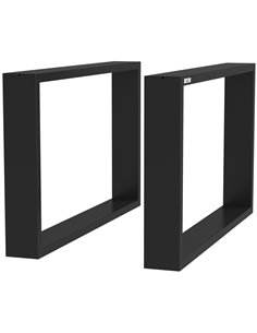 HOMCOM Metal Table Legs Set of 2, Industrial Coffee Table Legs, Black B82-005V01BK