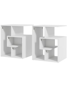 HOMCOM Set of 2, End Table, Coffee Table Organiser, White 838-P022