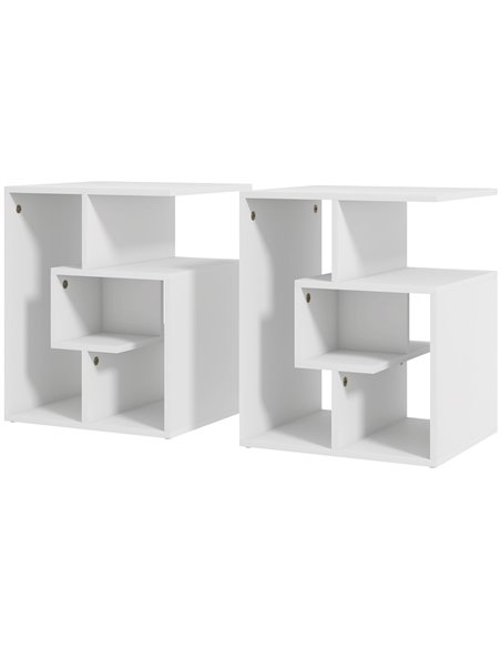 HOMCOM Set of 2, End Table, Coffee Table Organiser, White 838-P022 - pic 55701 | FastDaddyshop