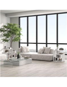 HOMCOM Set of 2, End Table, Coffee Table Organiser, White 838-P022 2
