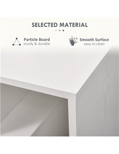 HOMCOM 3 Tier Side Table, End Table with Open Storage Shelves, Coffee Table Organiser for Living Room, Set of 2, White 838-P022