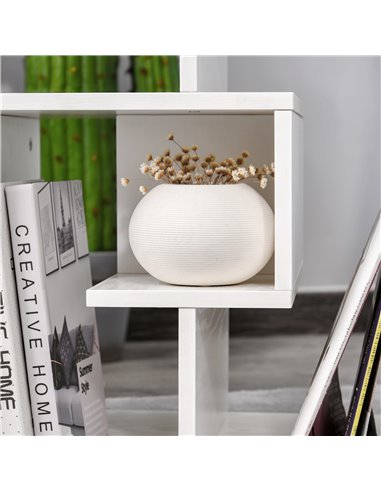 HOMCOM 3 Tier Side Table, End Table with Open Storage Shelves, Coffee Table Organiser for Living Room, Set of 2, White 838-P022