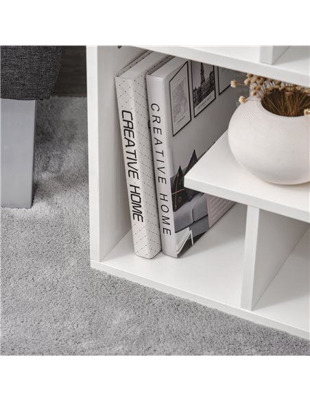 HOMCOM 3 Tier Side Table, End Table with Open Storage Shelves, Coffee Table Organiser for Living Room, Set of 2, White 838-P022 - pic 55709 | FastDaddyshop