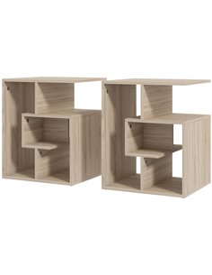 HOMCOM Set of 2, End Table, Coffee Table Organiser, Oak Colour 838-P021