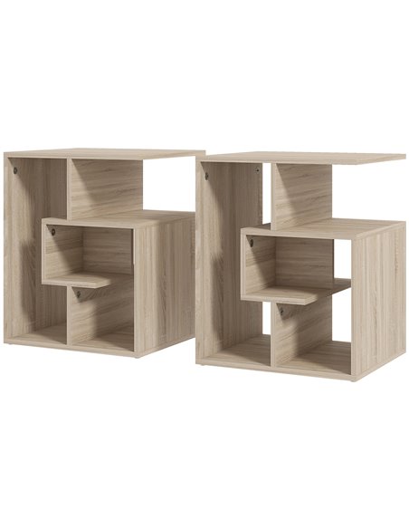 HOMCOM Set of 2, End Table, Coffee Table Organiser, Oak Colour 838-P021 - pic 55710 | FastDaddyshop