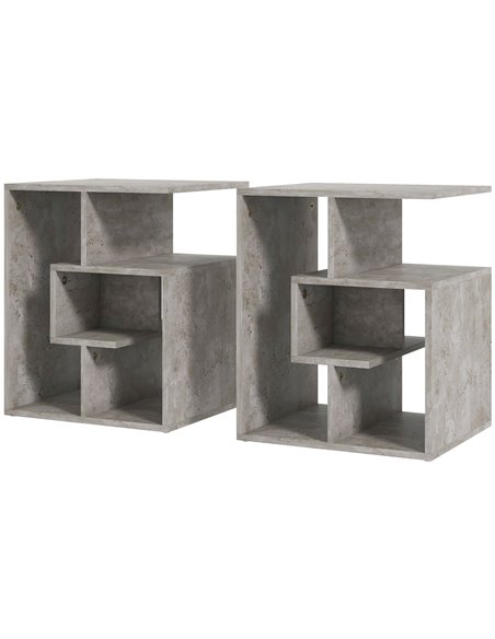 HOMCOM Set of 2, End Table, Coffee Table Organiser, Cement Colour 838-P020 - pic 55719 | FastDaddyshop