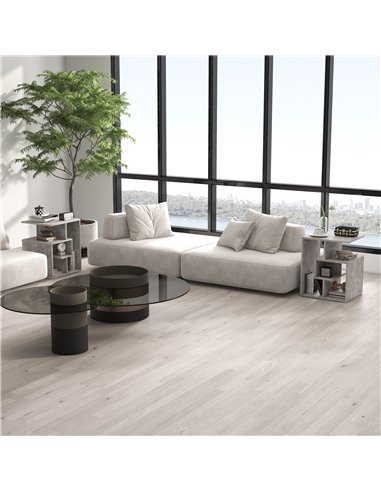 HOMCOM Set of 2, End Table, Coffee Table Organiser, Cement Colour 838-P020