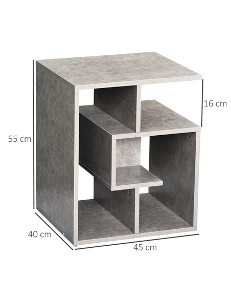 HOMCOM 3 Tier Side Table, Open Storage Shelves End Table, Coffee Table Organiser for Living Room, Set of 2, Cement Colour 838-P0 - pic 55721 | FastDaddyshop