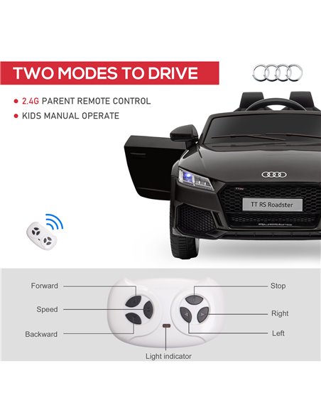 HOMCOM Compatible for 12V Rechargeable Battery Ride On Car w/ Remote Forward Reverse Lights Horn MP3 Player Black w/ Seat Belt A - pic 5574 | FastDaddyshop