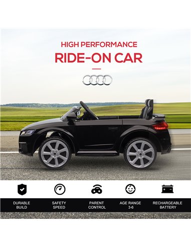 HOMCOM Compatible for 12V Rechargeable Battery Ride On Car w/ Remote Forward Reverse Lights Horn MP3 Player Black w/ Seat Belt A