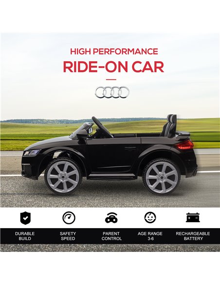 HOMCOM Compatible for 12V Rechargeable Battery Ride On Car w/ Remote Forward Reverse Lights Horn MP3 Player Black w/ Seat Belt A - pic 5575 | FastDaddyshop